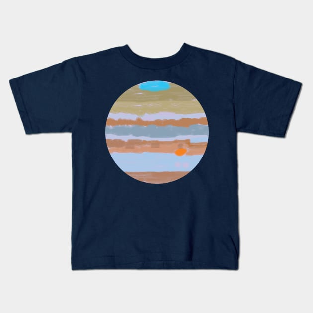 Planet Jupiter watercolor Kids T-Shirt by Spazashop Designs